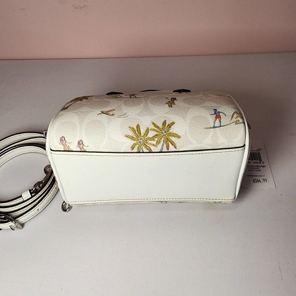 NWT COACH CK164 Rowan Satchel Signature Canvas Hula Hawaiian Print - Picture 5 of 8